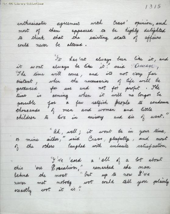 The Ragged Trousered Philanthropists - Manuscript, Page 1315