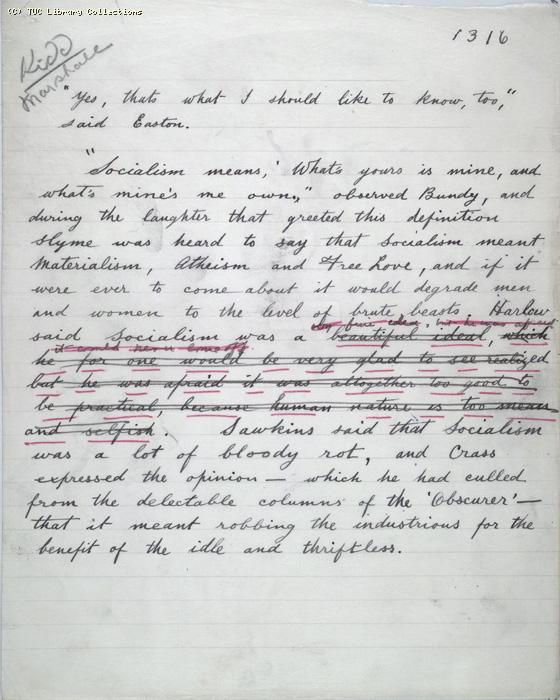 The Ragged Trousered Philanthropists - Manuscript, Page 1316