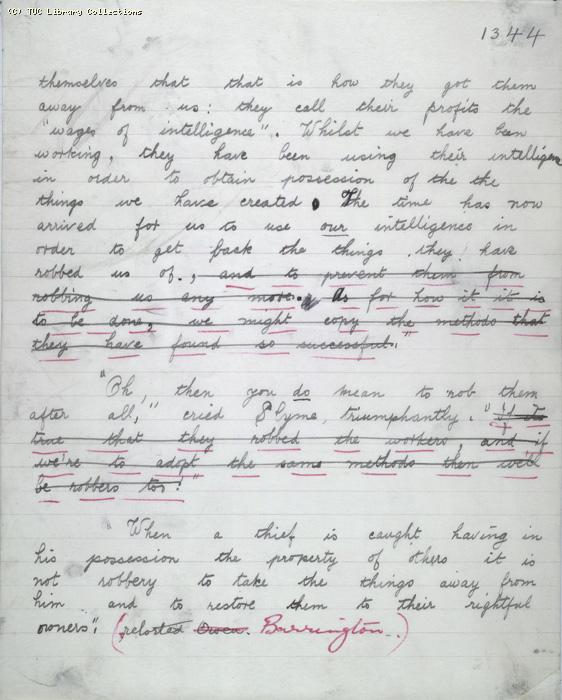 The Ragged Trousered Philanthropists - Manuscript, Page 1344