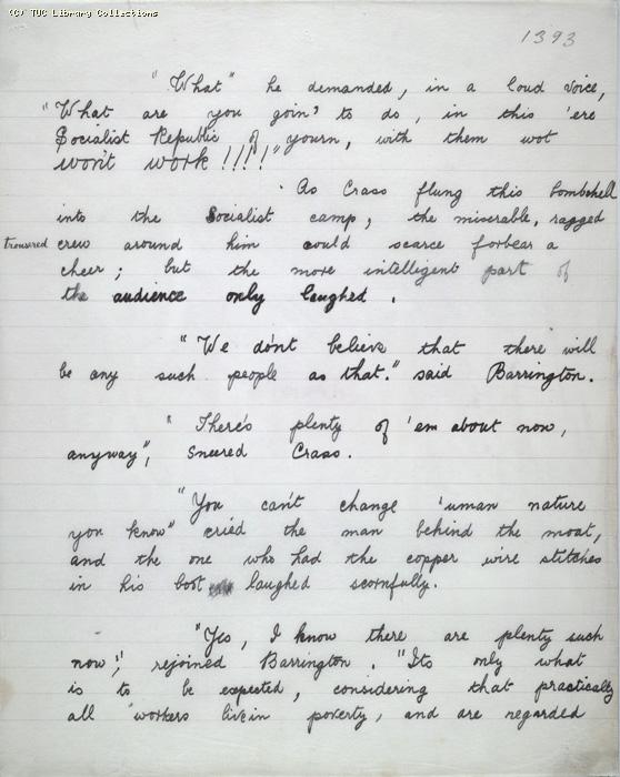The Ragged Trousered Philanthropists - Manuscript, Page 1393