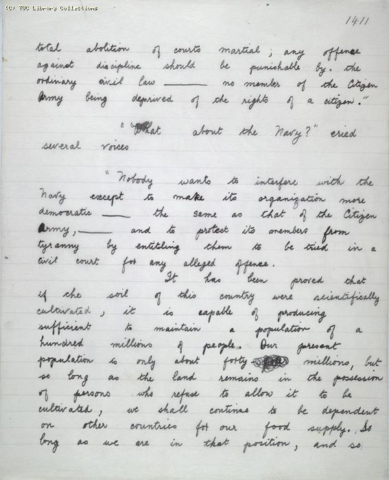 The Ragged Trousered Philanthropists - Manuscript, Page 1411