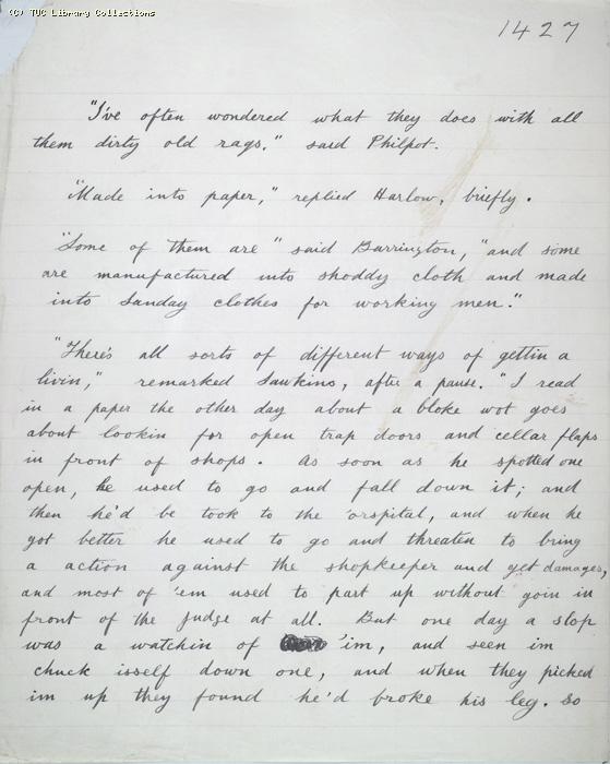 The Ragged Trousered Philanthropists - Manuscript, Page 1427