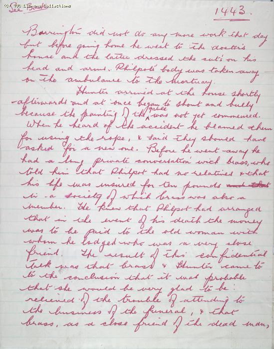 The Ragged Trousered Philanthropists - Manuscript, Page 1443a