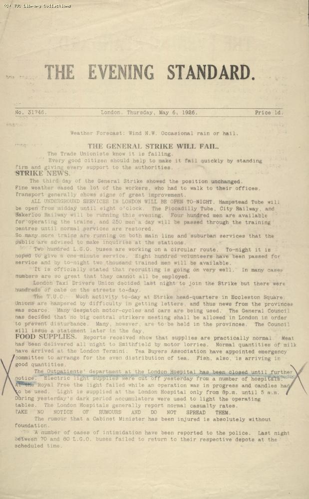 The Evening Standard, 6 May 1926