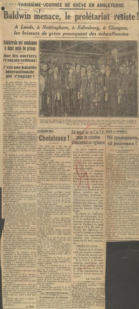 L' Humanite, 7 May 1926