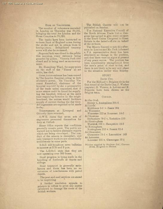 Official News Bulletin, 9 May 1926