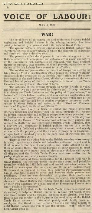 Voice of Labour, 8 May 1926