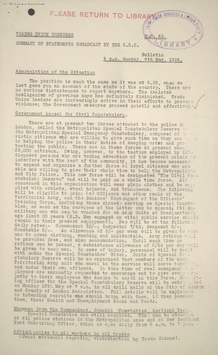 Wireless Bulletin, 9 May 1926, 9pm