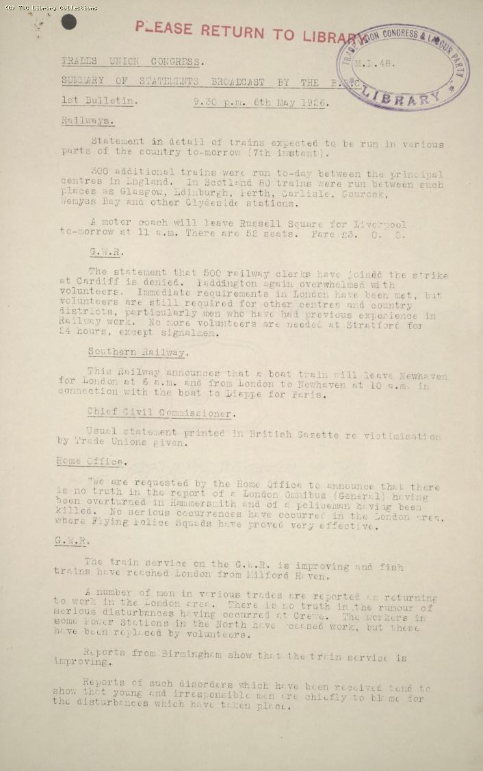 Wireless Bulletin, 6 May 1926, 9.30pm