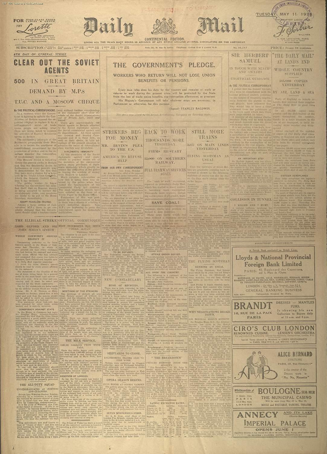 Daily Mail, 11 May 1926