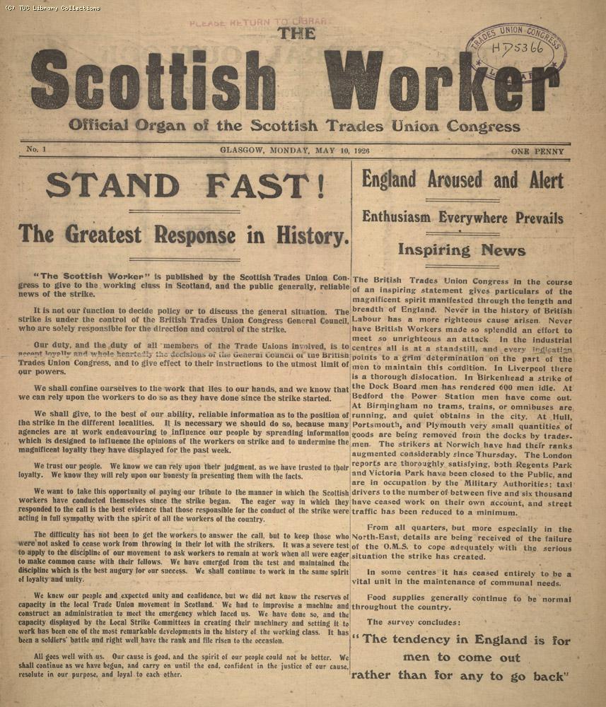 The Scottish Worker, 10 May 1926
