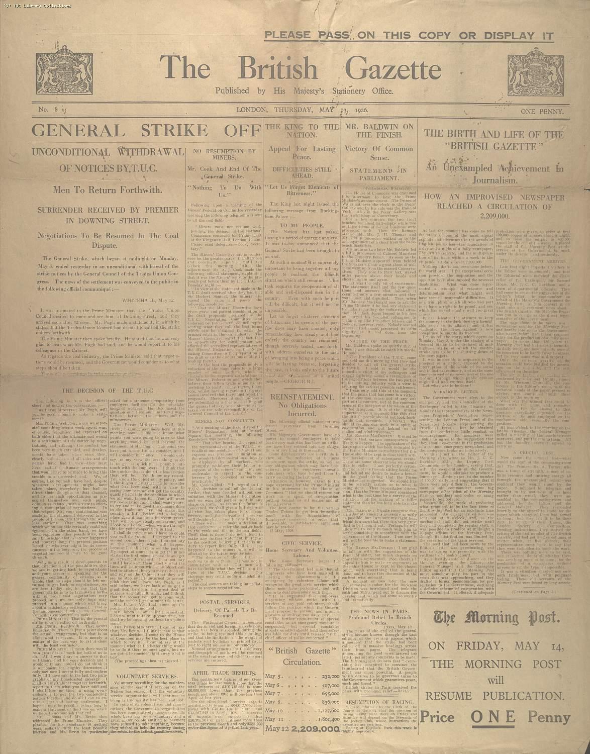 The British Gazette, 13 May 1926