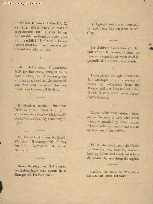 Strike News Special, 8 May 1926