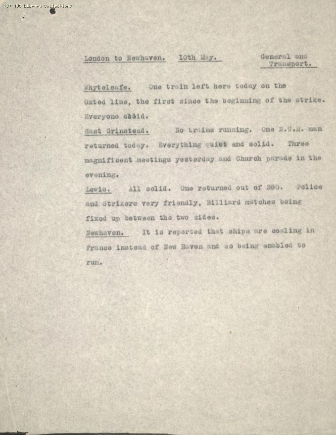 Intelligence Committee Report, 11 May 1926