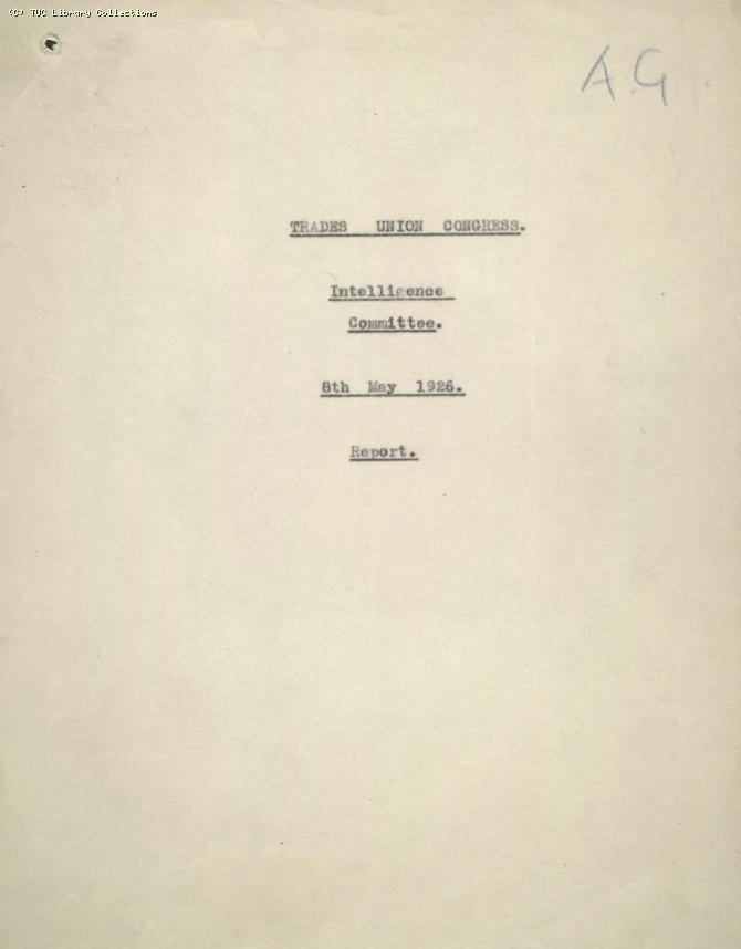 Intelligence Committee Report, 8 May 1926