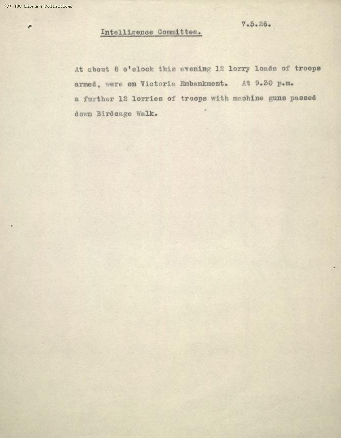 Intelligence Committee Report, 7 May 1926