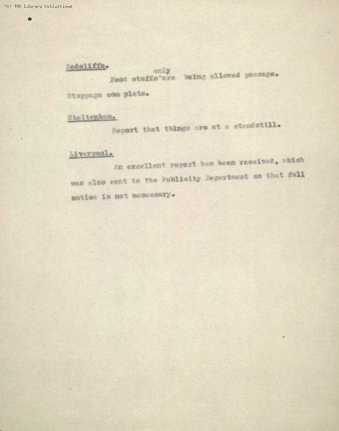 Intelligence Committee Report, 7 May 1926