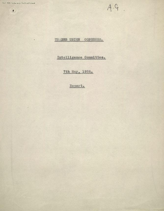 Intelligence Committee Report, 7 May 1926