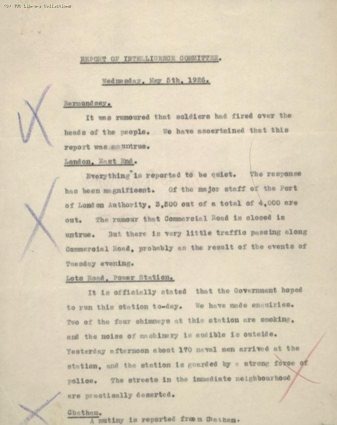Intelligence Report - Intelligence Committee, 5 May 1926