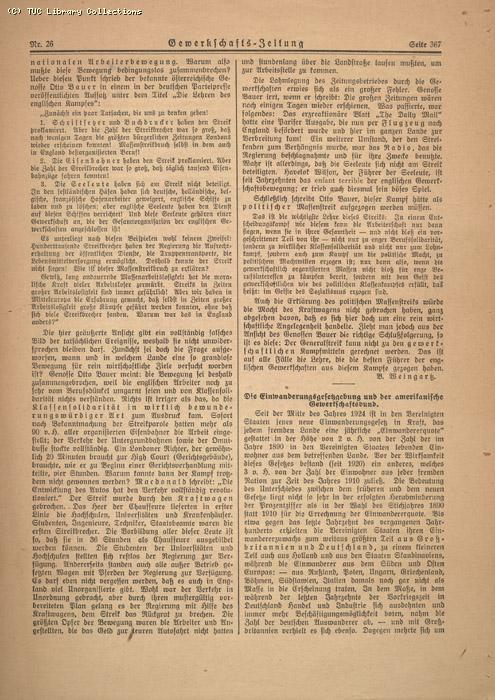 Gewertschafts-Zeitung, 26 June 1926