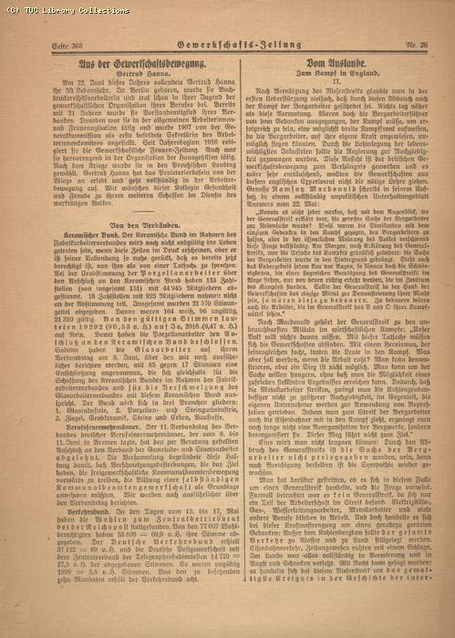 Gewertschafts-Zeitung, 26 June 1926