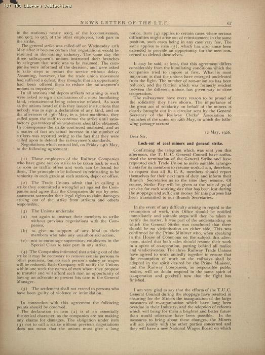 Newsletter of the ITF, May 1926