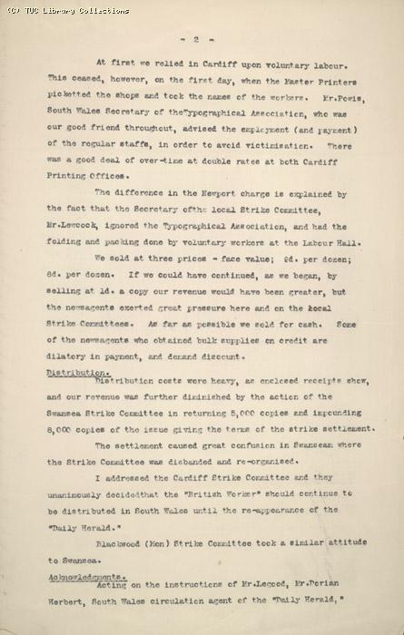 Report on British Worker (South Wales) by W. Stevenson