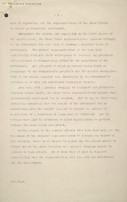 Press Release from General Council (MD7), 2 May 1926