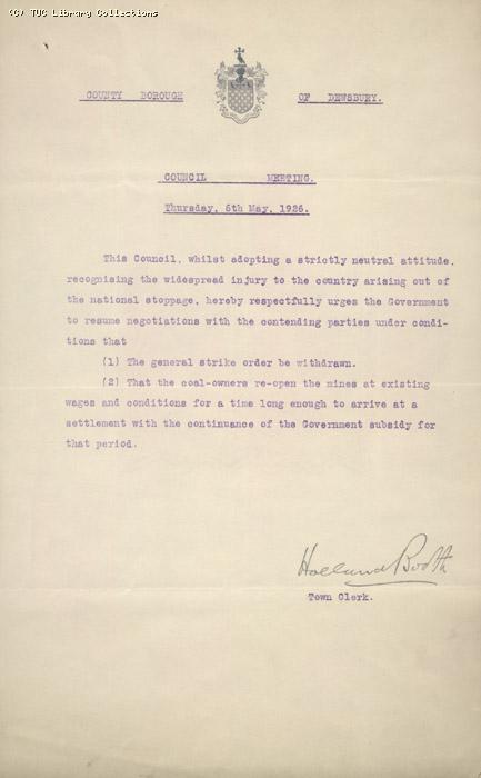 Letter - Dewsbury, 6 May 1926