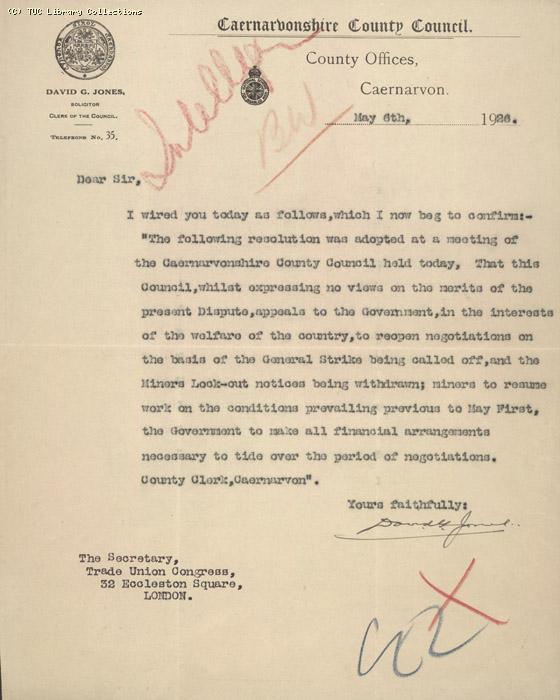 Letter - Caerarvon, 6 May 1926