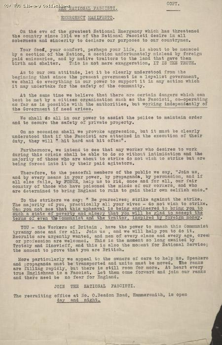 Manifesto - National Fascist, 3 May 1926