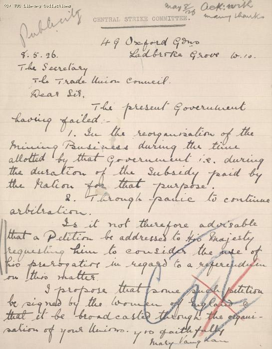 Letter - Vaughan, 8 May 1926