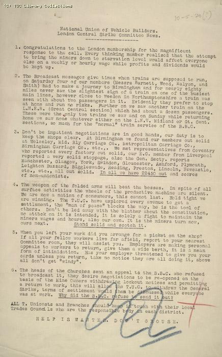 NUVB, London, 10 May 1926