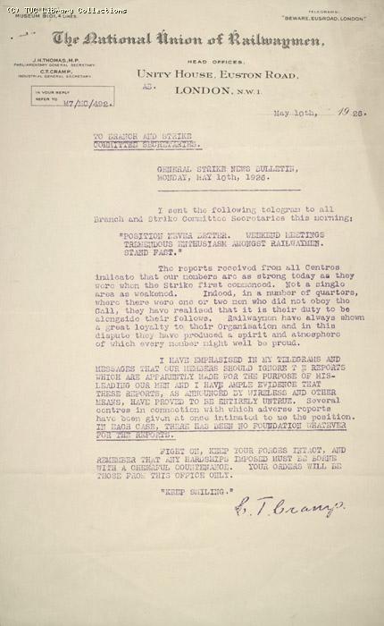 Bulletin - NUR, 10 May 1926