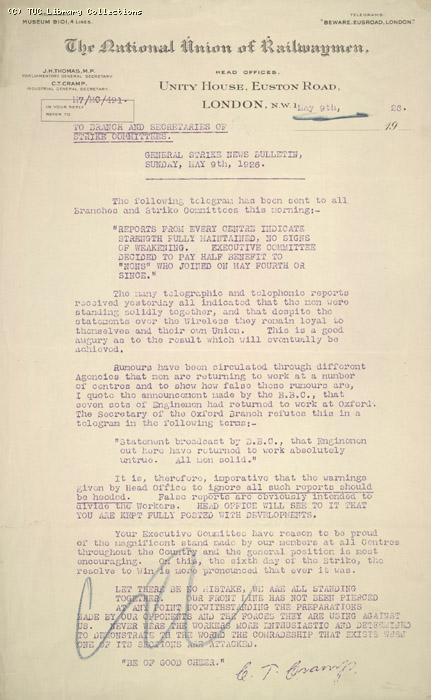 Bulletin - NUR, 9 May 1926