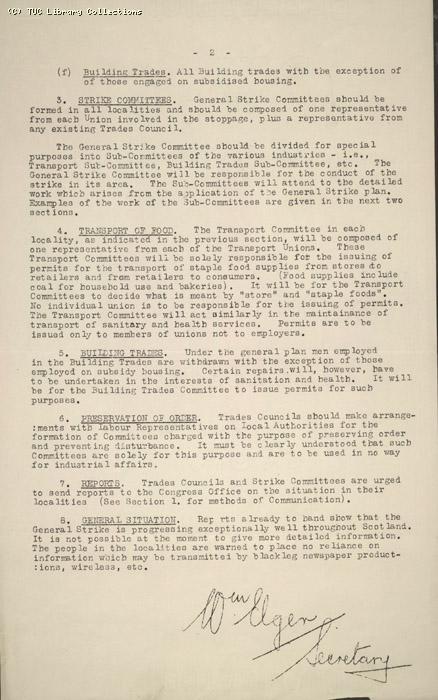 Circular - Scottish TUC, 5 May 1926