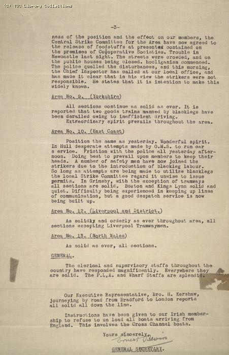 Daily Report -no. 5 TGWU, 9 May 1926