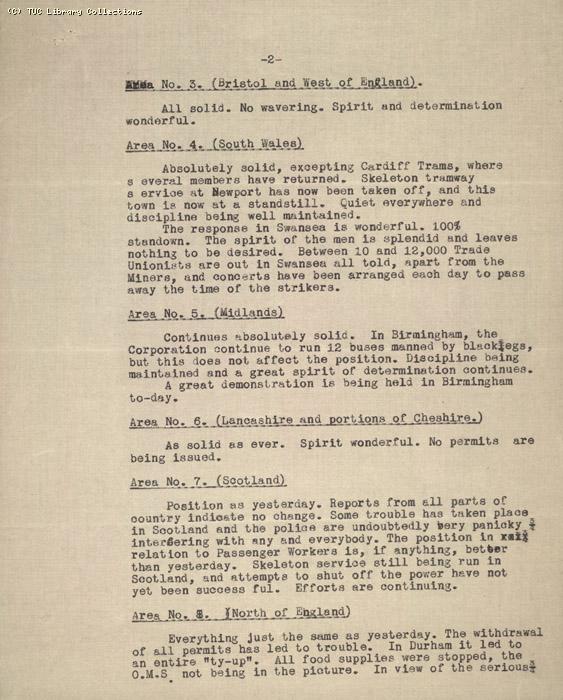 Daily Report -no. 5 TGWU,  9 May 1926