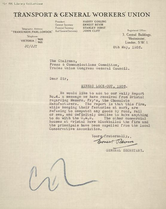 Daily Report -no. 4 TGWU,  8 May 1926