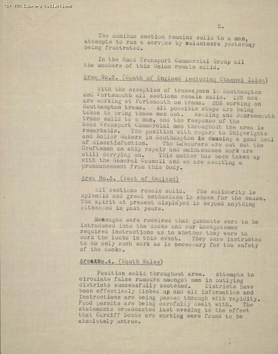 Daily Report -no. 2 TGWU,  6 May 1926