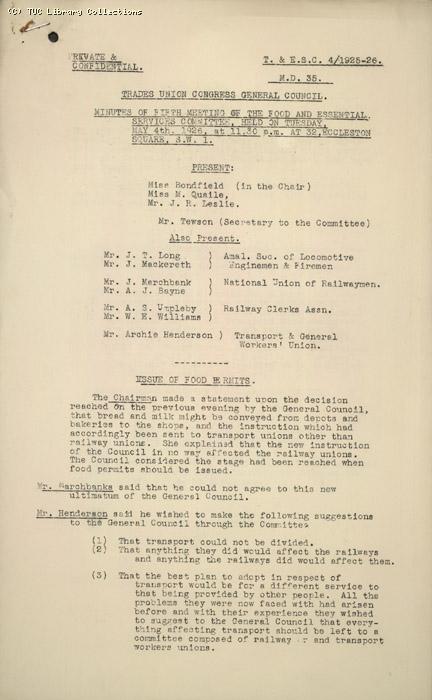 Minutes - F & ESC 4, 4 May 1926  MD 35