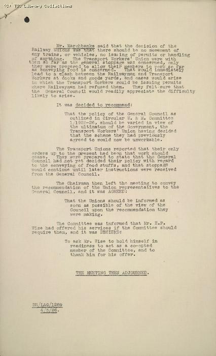 Minutes - F & ESC 4, 3 May 1926  MD 19