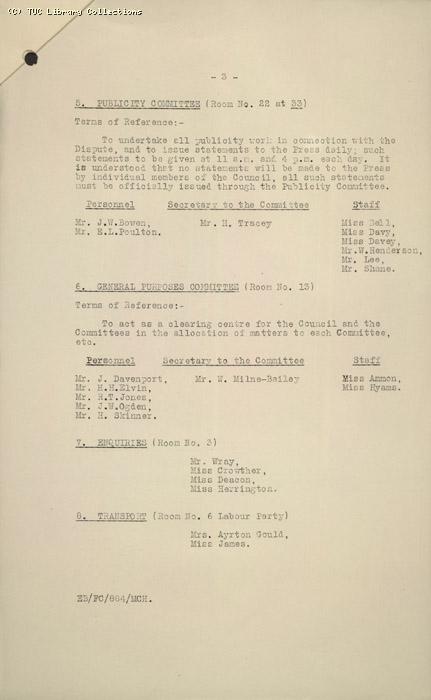 Committee Arrangements 1 May 1926