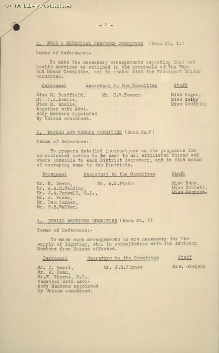 Committee Arrangements 1 May 1926