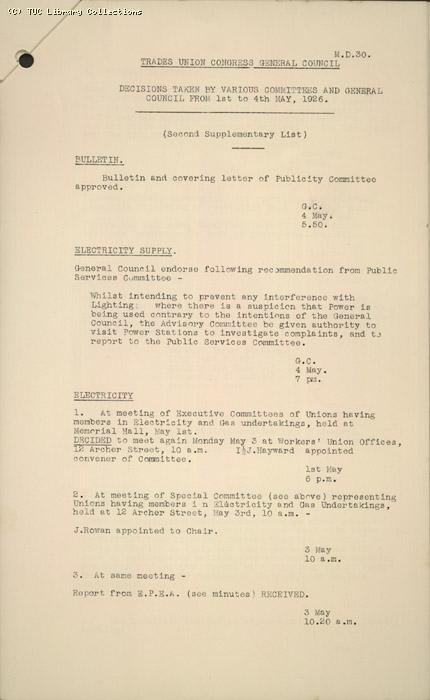 M.D. 30, Decisions Supplement 1-4 May 1926