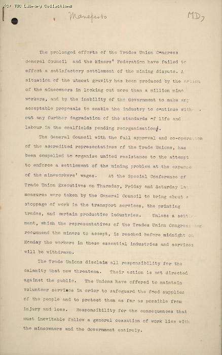 Minutes - 1st Meeting of the  Publicity & Communications Ctte  1 May 1926