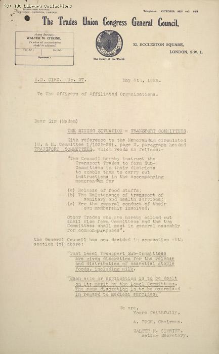Report - Nat. Transport Ctte, No.27,  4 May 1926