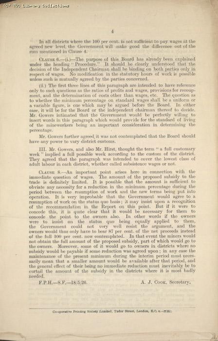 Memo - of Gowers Interview, Miners' Federation of Great Britain