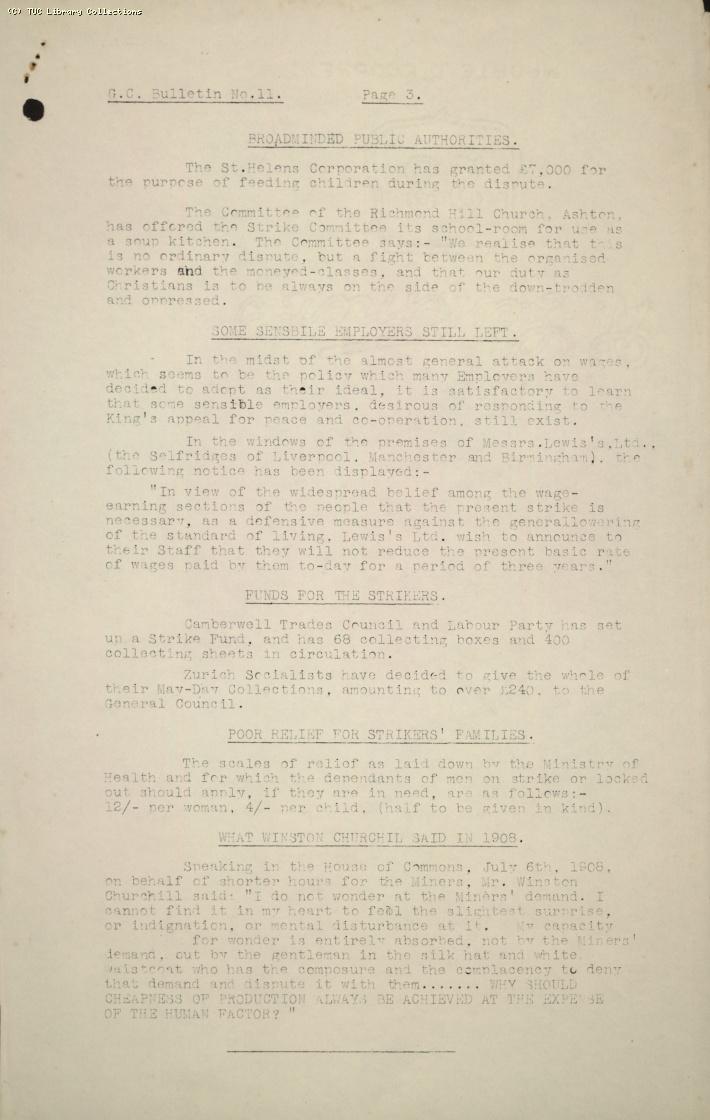 TUC Official Bulletin, 11, 14 May 1926
