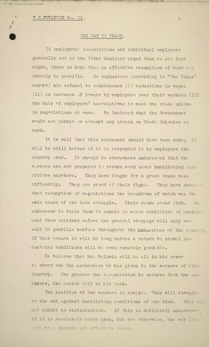 TUC Official Bulletin, 11, 14 May 1926